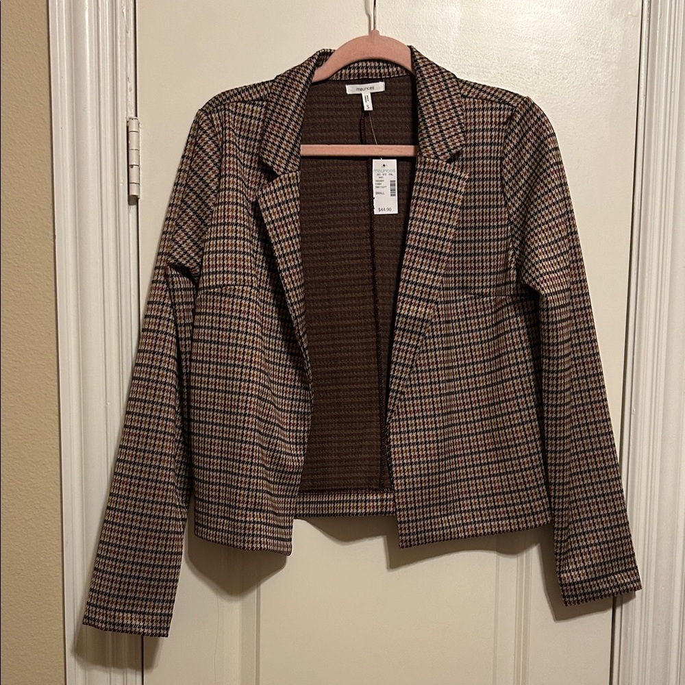 Maurices Black and Brown Houndstooth Blazer